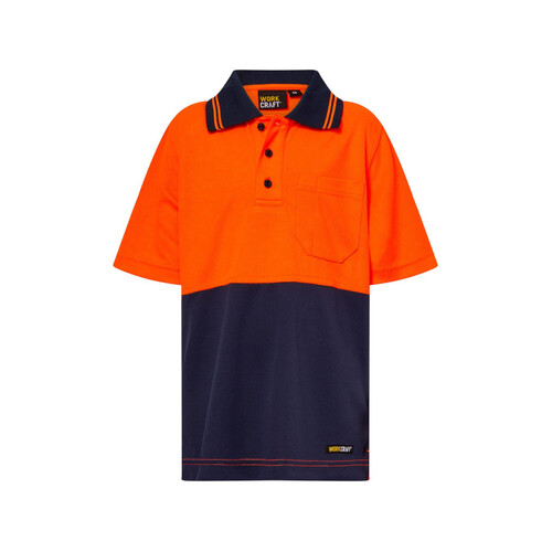 WORKWEAR, SAFETY & CORPORATE CLOTHING SPECIALISTS Kids Hi Vis Short Sleeve Polo with Pocket