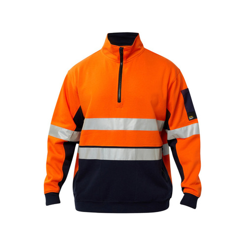 WORKWEAR, SAFETY & CORPORATE CLOTHING SPECIALISTS - Hi Vis Half Zip Cotton Reflective Pullover