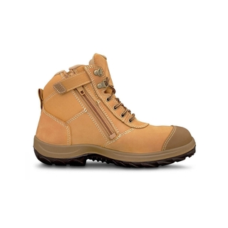 WORKWEAR, SAFETY & CORPORATE CLOTHING SPECIALISTS WB 34 - Hiker Lace Up Zip Side Boot - Wheat-Wheat-7.5