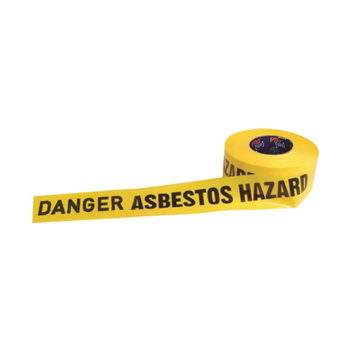 WORKWEAR, SAFETY & CORPORATE CLOTHING SPECIALISTS - Barricade Tape - 300m x 75mm DANGER ASBESTOS DUST HAZARD Print