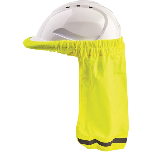 WORKWEAR, SAFETY & CORPORATE CLOTHING SPECIALISTS - Hard Hat Neck Sun Shade Fluro Yellow