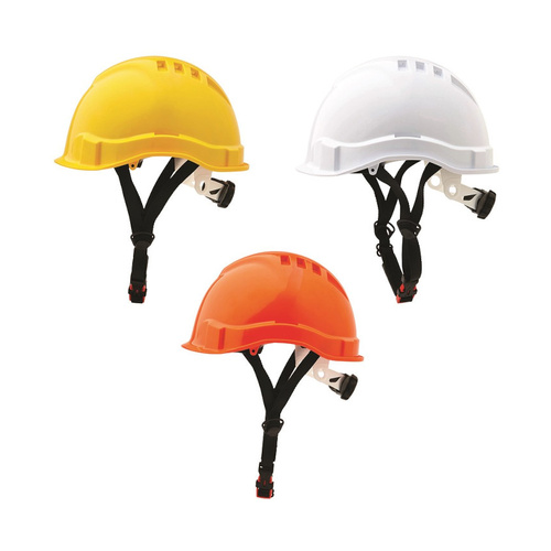 WORKWEAR, SAFETY & CORPORATE CLOTHING SPECIALISTS - V6 Hard Hat Vented Micro Peak Ratchet Harness Linesman