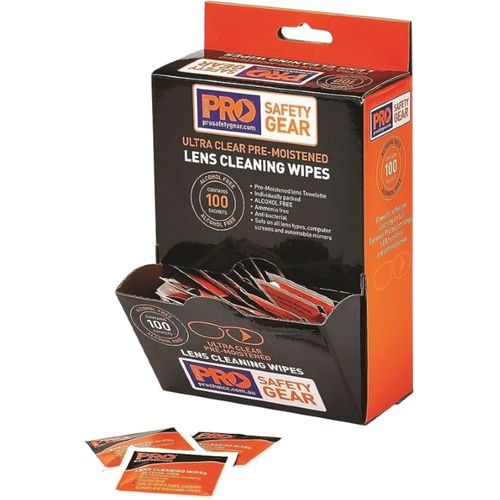 WORKWEAR, SAFETY & CORPORATE CLOTHING SPECIALISTS - Lens Cleaning Wipe - Alcohol Free 100 Pack