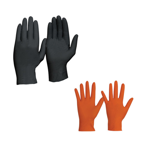 WORKWEAR, SAFETY & CORPORATE CLOTHING SPECIALISTS - Disposable Nitrile Powder Free, Heavy Duty, Orange Gloves