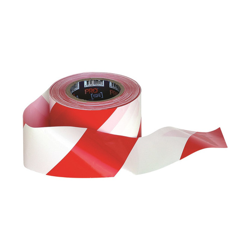 WORKWEAR, SAFETY & CORPORATE CLOTHING SPECIALISTS - Barricade Tape - 100m x 75mm Red & White