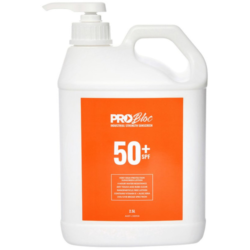 WORKWEAR, SAFETY & CORPORATE CLOTHING SPECIALISTS - PROBLOC SPF 50 + Sunscreen 2.5L Pump Bottle
