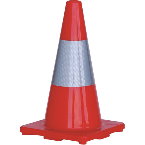 WORKWEAR, SAFETY & CORPORATE CLOTHING SPECIALISTS - Orange PVC Traffic Cone / Reflective Tape 450mm