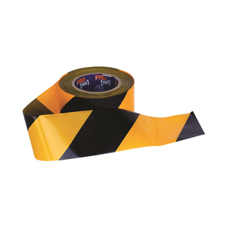 WORKWEAR, SAFETY & CORPORATE CLOTHING SPECIALISTS - Barricade Tape - 100mm x 75m Yellow / Black
