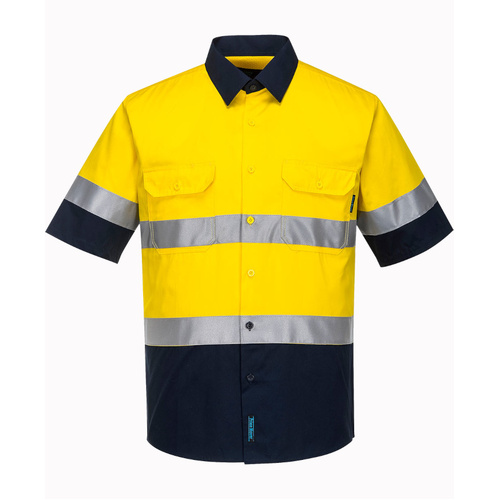 WORKWEAR, SAFETY & CORPORATE CLOTHING SPECIALISTS Hi-Vis Two Tone Lightweight Short Sleeve Shirt with Tape (Old WWL8002A)