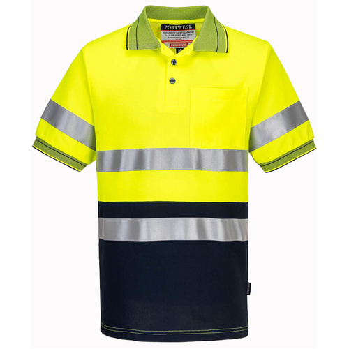 WORKWEAR, SAFETY & CORPORATE CLOTHING SPECIALISTS - Short Sleeve Cotton Comfort Two-Tone Polo with Tape (Old HV310)