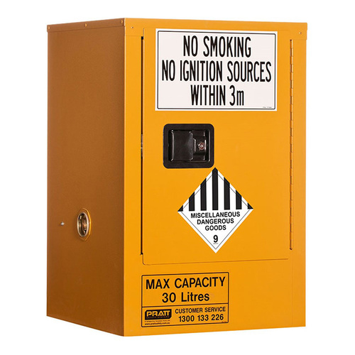WORKWEAR, SAFETY & CORPORATE CLOTHING SPECIALISTS - MISCELLANEOUS DANGEROUS GOODS STORAGE CABINET: 30L - 1 DOOR - 1 SHELF