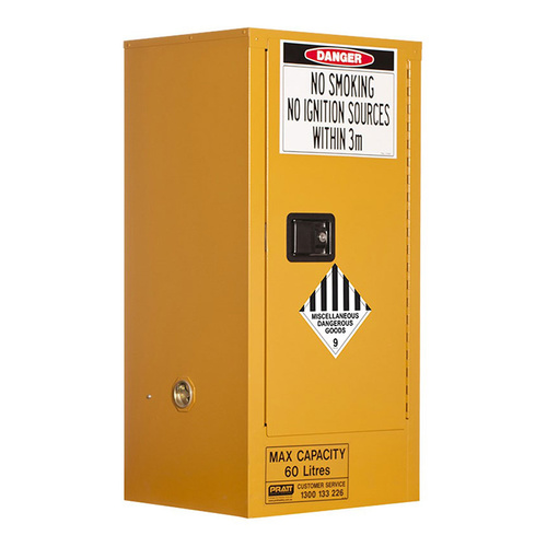 WORKWEAR, SAFETY & CORPORATE CLOTHING SPECIALISTS - MISCELLANEOUS DANGEROUS GOODS STORAGE CABINET: 60L - 1 DOOR - 2 SHELVES