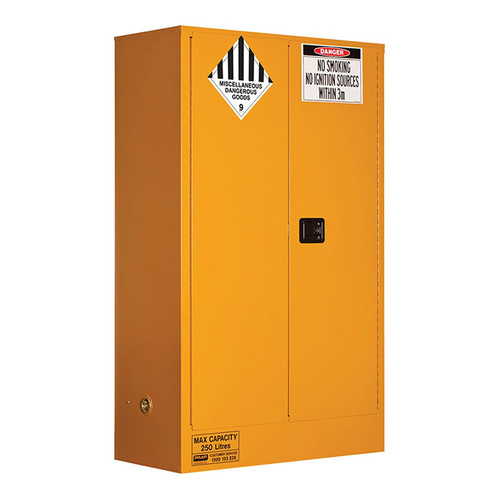 WORKWEAR, SAFETY & CORPORATE CLOTHING SPECIALISTS - MISCELLANEOUS DANGEROUS GOODS STORAGE CABINET: 250L - 2 DOORS - 3 SHELVES