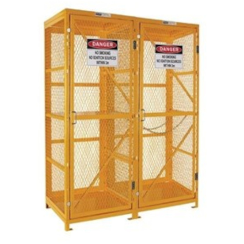 WORKWEAR, SAFETY & CORPORATE CLOTHING SPECIALISTS - Forklift & Gas Cylinder Storage Cage. 3 Storage Levels Up To 8 Forklift & 9 G-Sized Cylinders