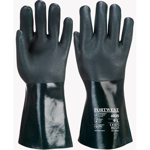 WORKWEAR, SAFETY & CORPORATE CLOTHING SPECIALISTS - Double Dipped PVC Gauntlet 35cm