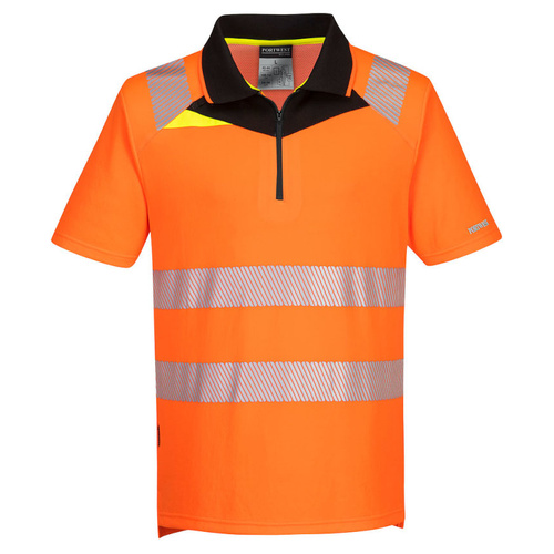 WORKWEAR, SAFETY & CORPORATE CLOTHING SPECIALISTS DX4 Hi-Vis Zip Polo Shirt S/S
