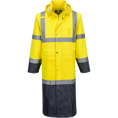 WORKWEAR, SAFETY & CORPORATE CLOTHING SPECIALISTS Hi-Vis Contrast Raincoat 122cm