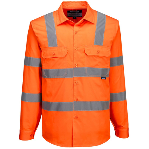 WORKWEAR, SAFETY & CORPORATE CLOTHING SPECIALISTS Hi-Vis Lightweight Cotton Shirt L/S