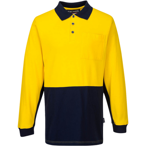 WORKWEAR, SAFETY & CORPORATE CLOTHING SPECIALISTS Long Sleeve Cotton Pique Polo