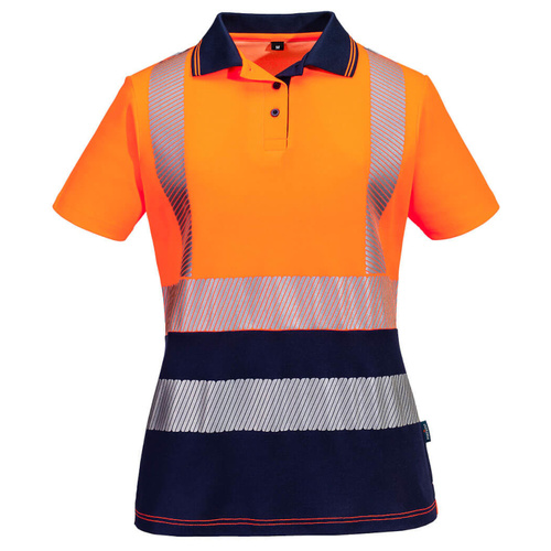 WORKWEAR, SAFETY & CORPORATE CLOTHING SPECIALISTS Hi-Vis Womens Cotton Comfort Contrast Polo Shirt S/S