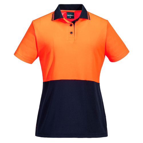 WORKWEAR, SAFETY & CORPORATE CLOTHING SPECIALISTS Hi-Vis Women's Cotton Comfort Contrast Class D Polo Shirt S/S