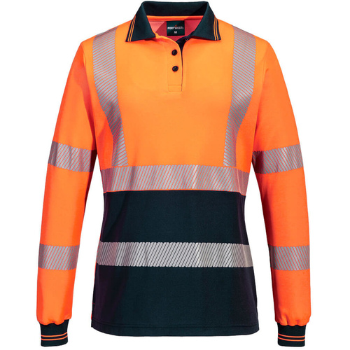 WORKWEAR, SAFETY & CORPORATE CLOTHING SPECIALISTS - Hi-Vis Women's Cotton Comfort Polo Shirt L/S