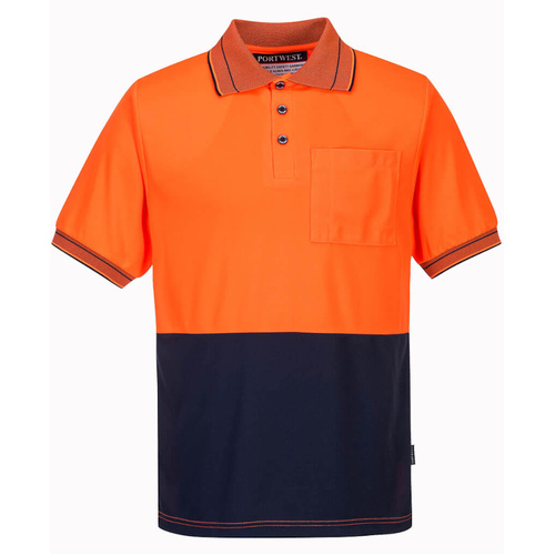 WORKWEAR, SAFETY & CORPORATE CLOTHING SPECIALISTS - Short Sleeve Micromesh Two-Tone Polo (Old HV110)