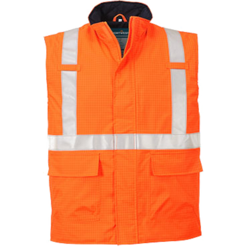 WORKWEAR, SAFETY & CORPORATE CLOTHING SPECIALISTS Bizflame Rain Hi-Vis Anti-Static FR Bodywarmer