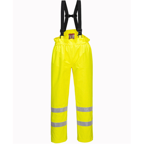 WORKWEAR, SAFETY & CORPORATE CLOTHING SPECIALISTS BIZFLAME RAIN UNLINED - HI-VIS ANTISTATIC FR PANTS