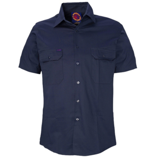 WORKWEAR, SAFETY & CORPORATE CLOTHING SPECIALISTS Open Front Shirt - Short Sleeve