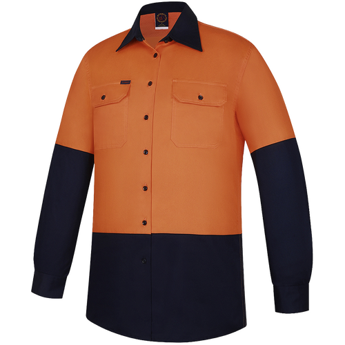 WORKWEAR, SAFETY & CORPORATE CLOTHING SPECIALISTS - Women's 2 Tone Vented Open Front L/W L/S Shirt