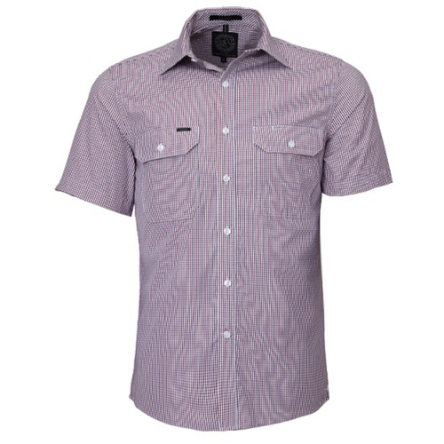 WORKWEAR, SAFETY & CORPORATE CLOTHING SPECIALISTS Men's Front Flap Dual Pocket, Classic Fit, Short Sleeve Shirt