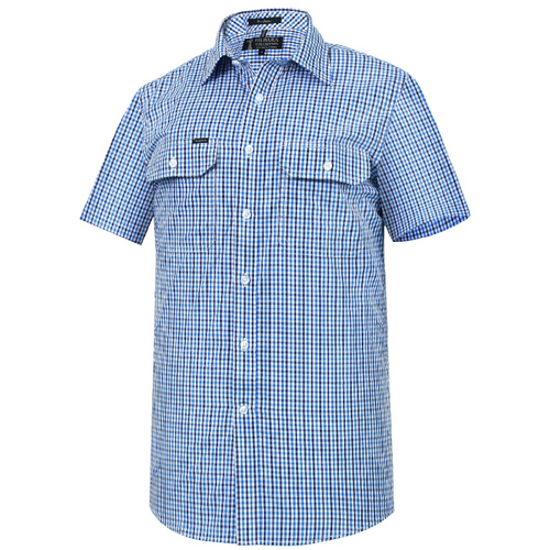 WORKWEAR, SAFETY & CORPORATE CLOTHING SPECIALISTS - Pilbara Mens Y/D Check, Dual Pocket, S/S Shirt