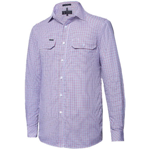 WORKWEAR, SAFETY & CORPORATE CLOTHING SPECIALISTS - Pilbara Mens Y/D Check, Dual Pocket, L/S Shirt