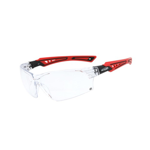 WORKWEAR, SAFETY & CORPORATE CLOTHING SPECIALISTS - Bionix Red/Black Temple Titanium AF/AS Clear Lens (MOQ 10)