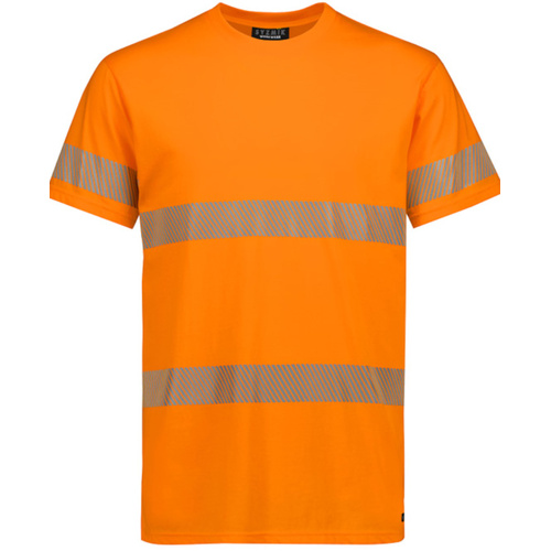 WORKWEAR, SAFETY & CORPORATE CLOTHING SPECIALISTS - Mens Hi Vis Segmented Taped Cotton Tee Shirt