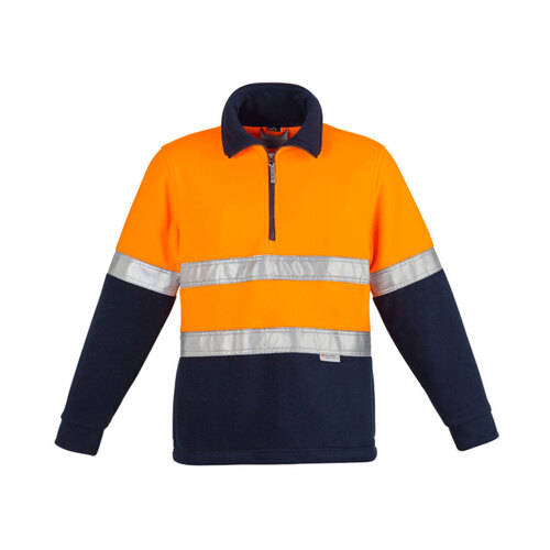 WORKWEAR, SAFETY & CORPORATE CLOTHING SPECIALISTS - Mens Hi Vis Polar Fleece Pullover - Hoop Taped