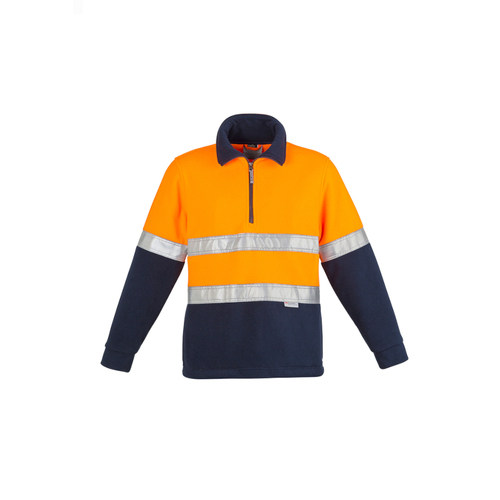 WORKWEAR, SAFETY & CORPORATE CLOTHING SPECIALISTS Mens Hi Vis Polar Fleece Pullover - Hoop Taped
