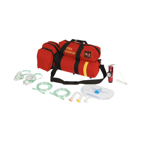 WORKWEAR, SAFETY & CORPORATE CLOTHING SPECIALISTS Trek Oxygen Kit, Oxy Resus Eco, Soft Case - GST FREE-Red-One Size