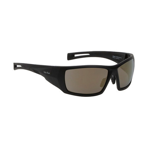 WORKWEAR, SAFETY & CORPORATE CLOTHING SPECIALISTS - CHISEL - Matt Black Frame, Gold Revo Lens - Safety Sunglasses