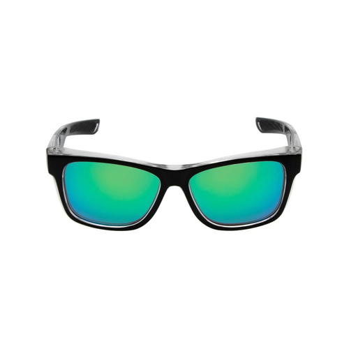 WORKWEAR, SAFETY & CORPORATE CLOTHING SPECIALISTS - SPARKIE - Matt Black / Green Revo Safety Glasses