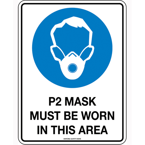 WORKWEAR, SAFETY & CORPORATE CLOTHING SPECIALISTS 300x225mm - Poly - P2 Must Must be Worn in This Area