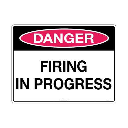 WORKWEAR, SAFETY & CORPORATE CLOTHING SPECIALISTS 450x300mm - Class 1 - Metal - Danger Firing In Progress
