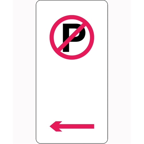 WORKWEAR, SAFETY & CORPORATE CLOTHING SPECIALISTS - 450x225mm - Aluminium - Class 2 Reflective - No Parking Symbol with double arrows