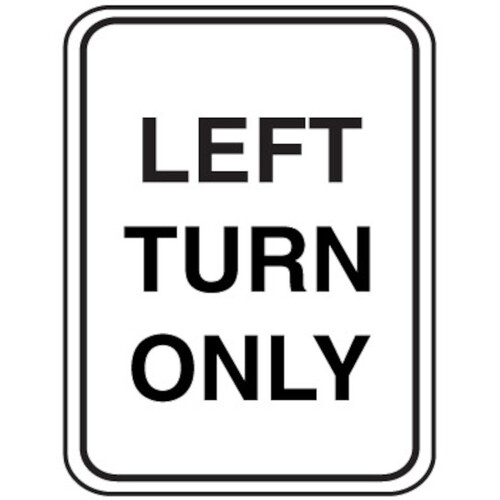 WORKWEAR, SAFETY & CORPORATE CLOTHING SPECIALISTS - 900x900mm - Aluminium Class 1 Reflective - Turn Left Picto (Braced x3)