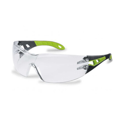WORKWEAR, SAFETY & CORPORATE CLOTHING SPECIALISTS uvex Pheos Black/Green Arms, Clear HC-AF lens
