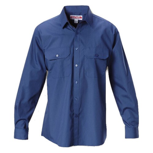 WORKWEAR, SAFETY & CORPORATE CLOTHING SPECIALISTS - Foundations - Permanent Press Poly Cotton Shirt Long Sleeve